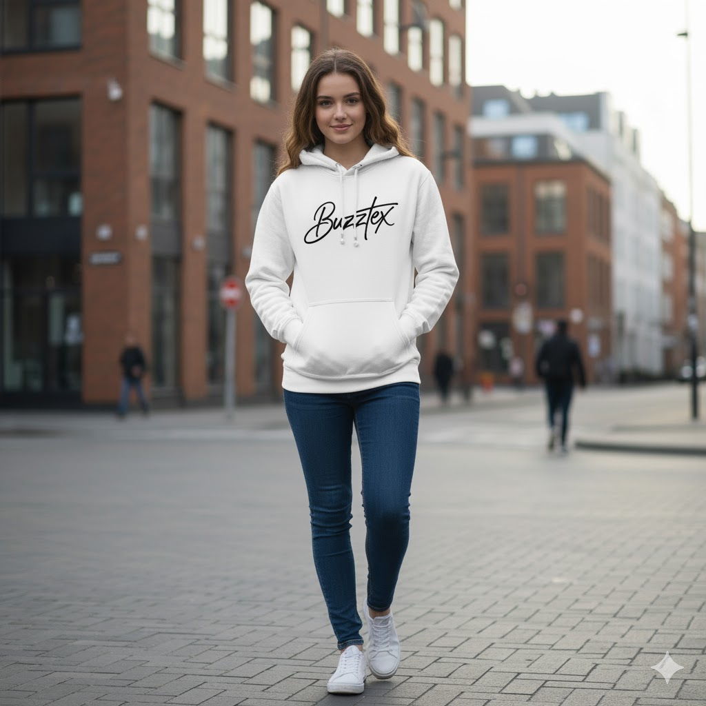 BUZZTEX Signature White Hoodie