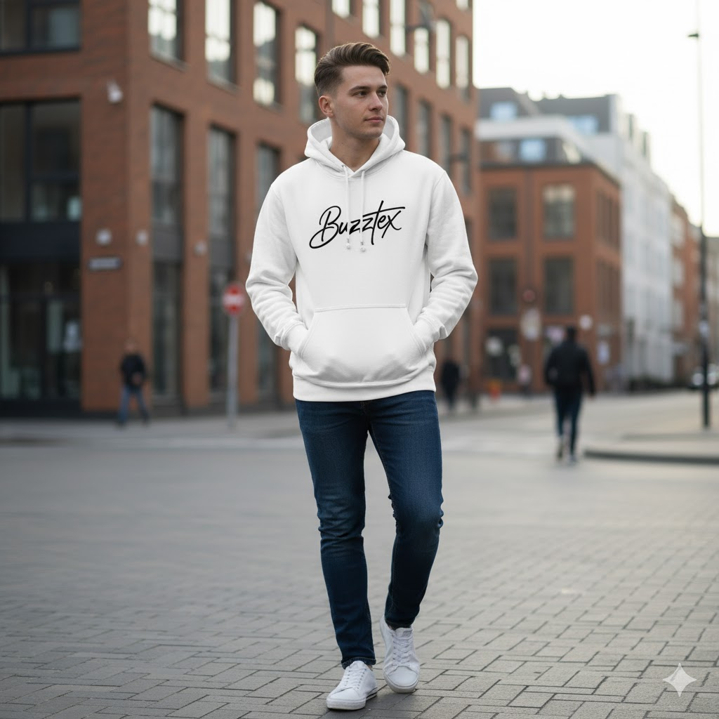 BUZZTEX Signature White Hoodie